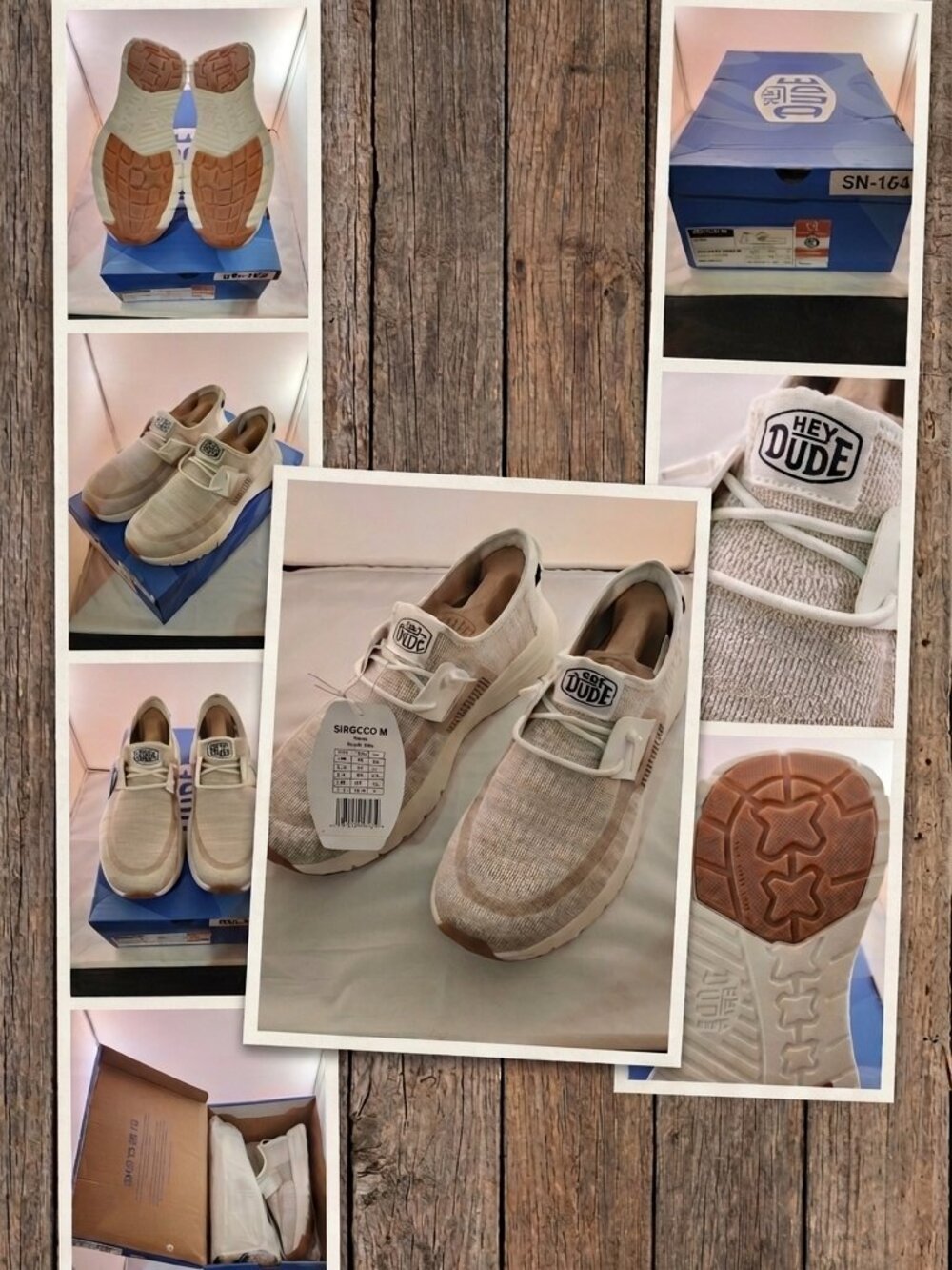 NWT Hey Dude Sirocco M White Knit Slip On Sneakers Men’s Size 8